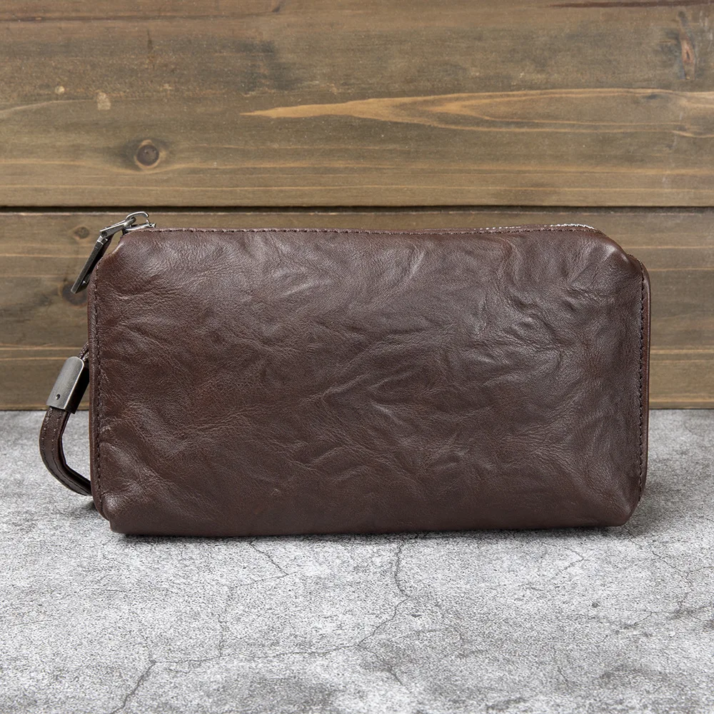Men Cowhide Clutch Purse Bag M - огляд і ціна Travel Organizer Men