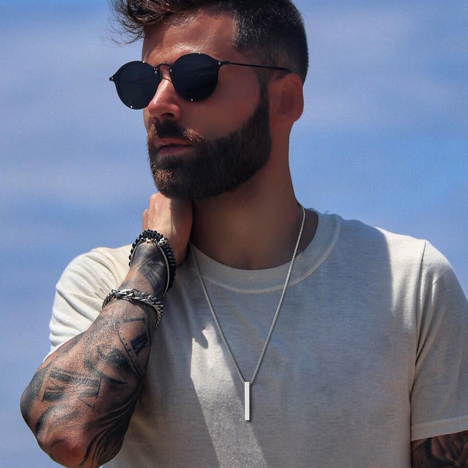 Vnox 5mm Pillar Necklace for M - огляд і ціна Men Accessories Neck Chain